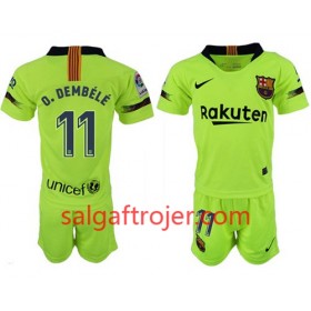 FC Barcelona Fodboldtrøjer D.DEMBELE 11 Børn Udebanesæt 2018/19 Kort ærmer